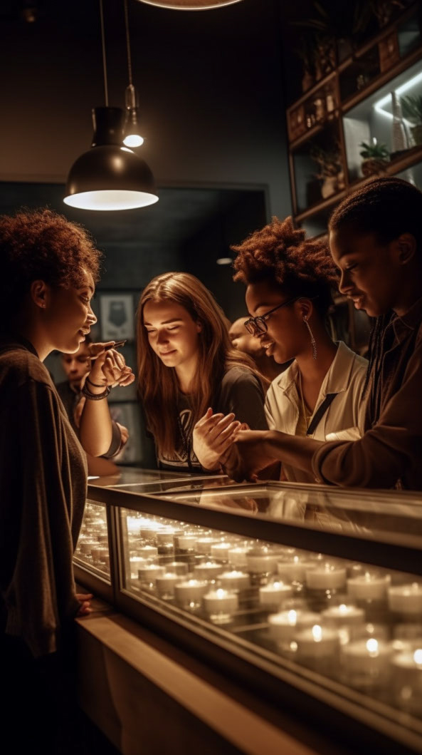 This stunning AI-generated image captures the inviting ambiance of a modern dispensary store, showcasing the capabilities of artificial intelligence in creating visually appealing marketing photos that entice potential customers.